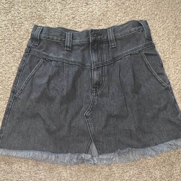 Free People Sidecar Mini Skirt 27 Black/Gray NWOT - Picture 1 of 3